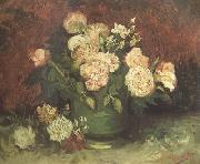 Vincent Van Gogh Bowl wtih Peonies and Roses (nn04) oil painting on canvas